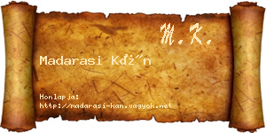 Madarasi Kán névjegykártya